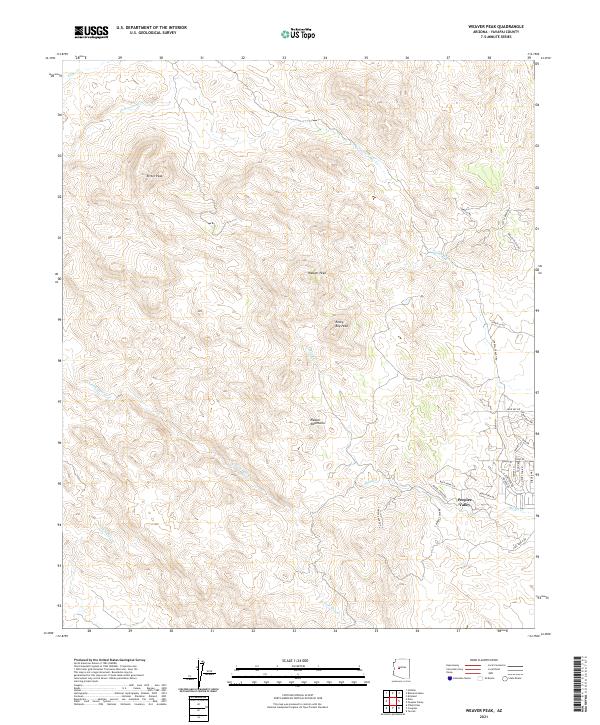 Weaver Peak 2021 topographic map thumbnail