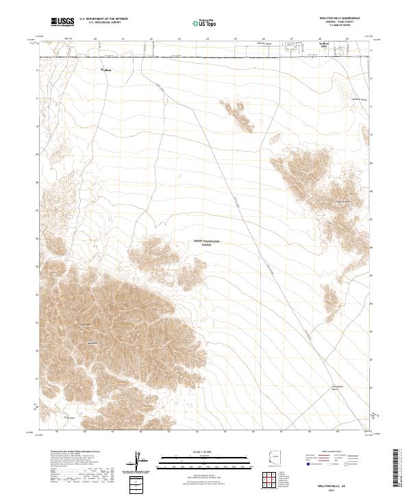 Wellton Hills topographic map thumbnail