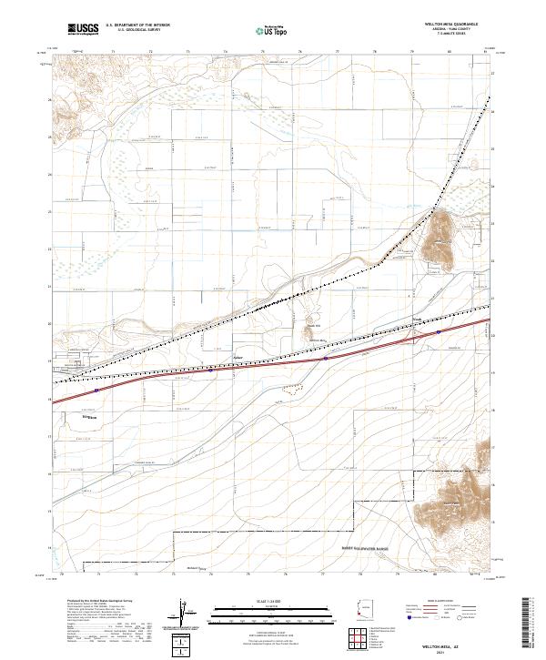 Wellton Mesa topographic map thumbnail