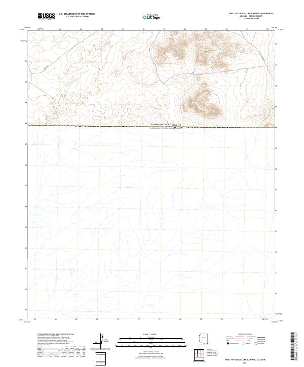 West of Guadalupe Canyon topographic map thumbnail