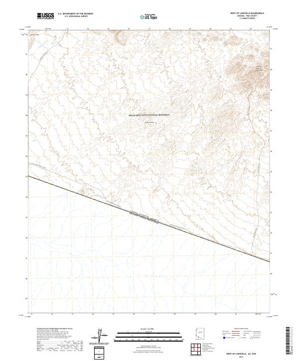 West of Lukeville topographic map thumbnail
