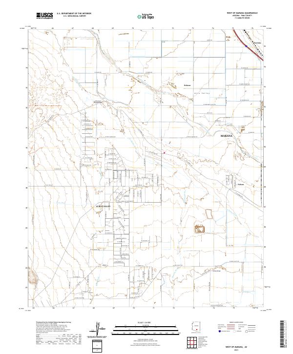 West of Marana topographic map thumbnail