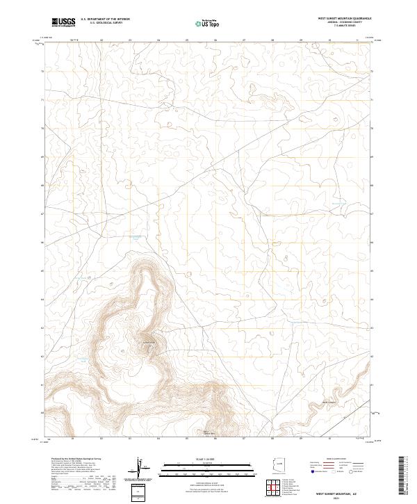 West Sunset Mountain topographic map thumbnail