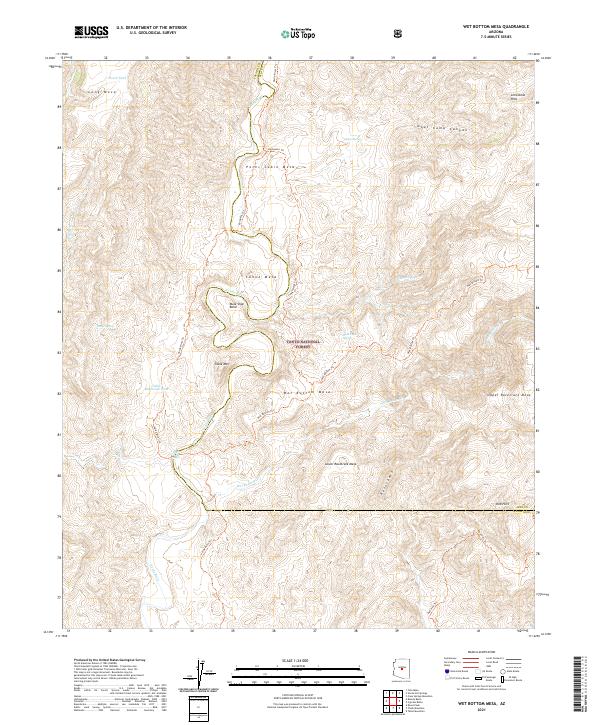 Wet Bottom Mesa 2021 topographic map thumbnail