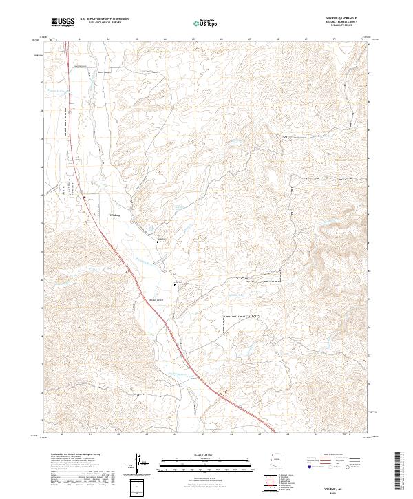 Wikieup 2021 topographic map thumbnail