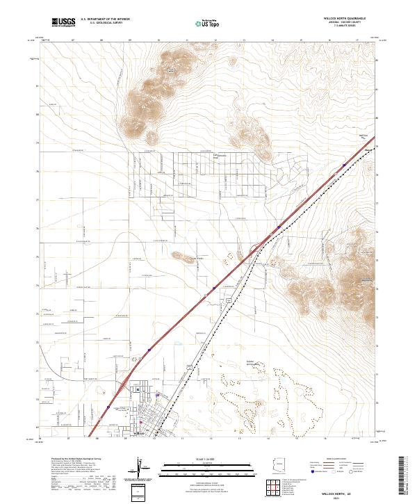 Willcox North topographic map thumbnail