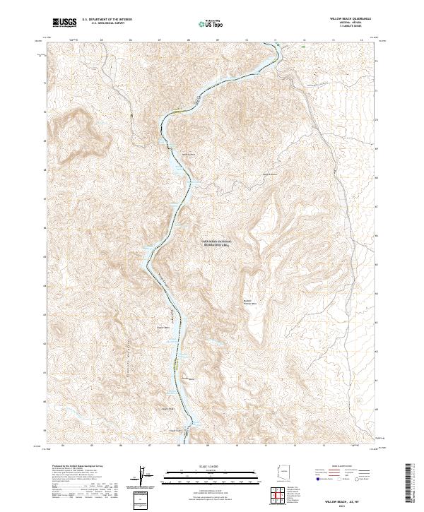 Willow Beach 2021 topographic map thumbnail