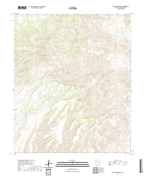 Willow Mountain topographic map thumbnail