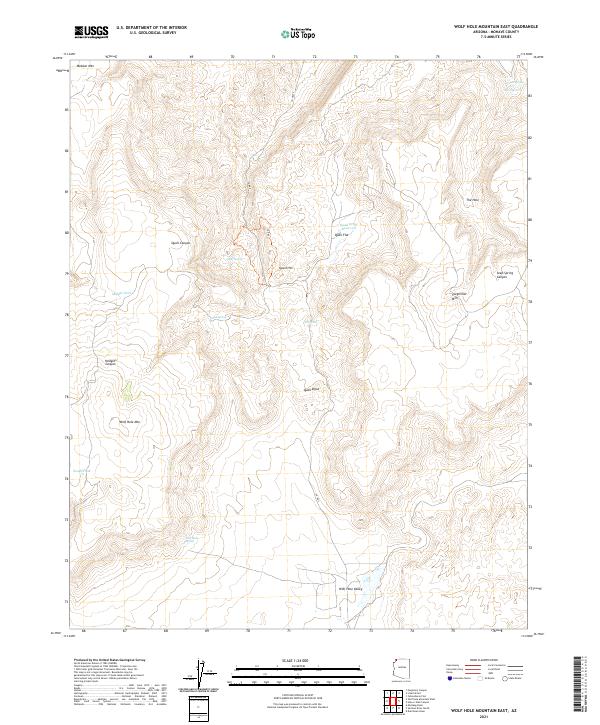 Wolf Hole Mountain East 2021 topographic map thumbnail