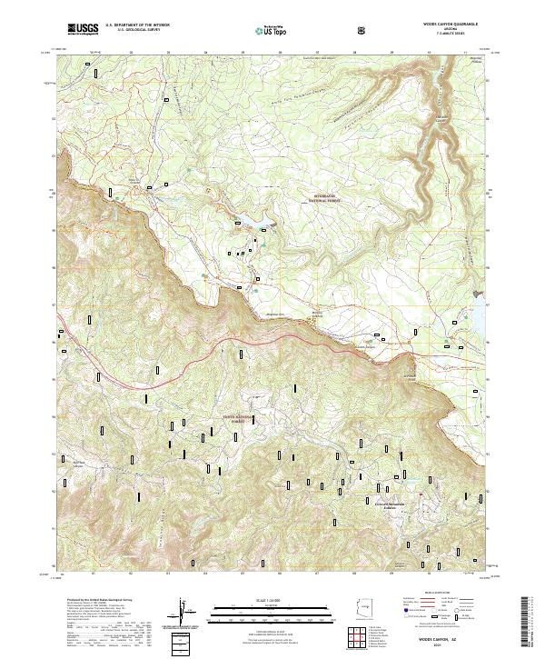 Woods Canyon topographic map thumbnail