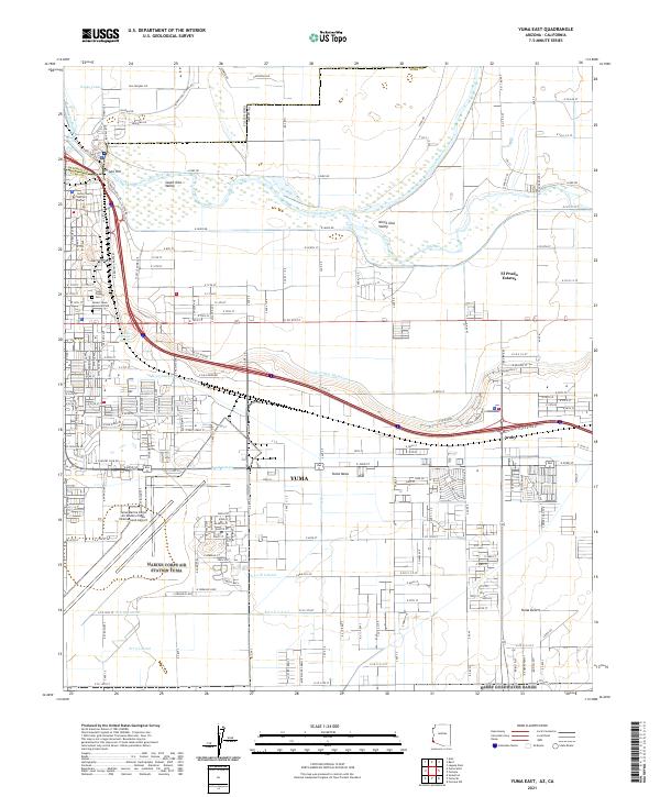 Yuma East topographic map thumbnail