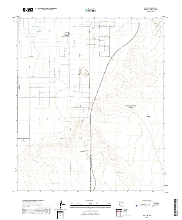 Yuma SE 2021 topographic map thumbnail