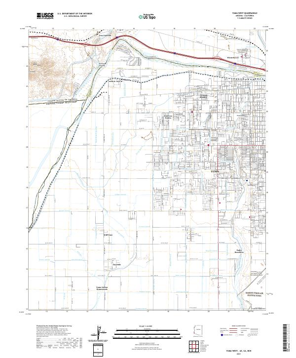 Yuma West topographic map thumbnail