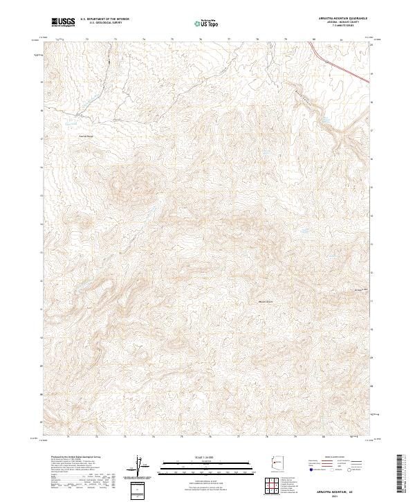 Arrastra Mountain 2021 topographic map thumbnail