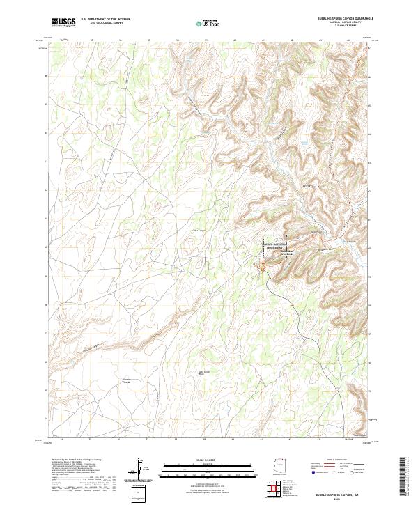 Bubbling Spring Canyon 2021 topographic map thumbnail