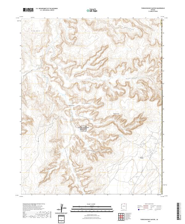Toenleshushe Canyon topographic map thumbnail