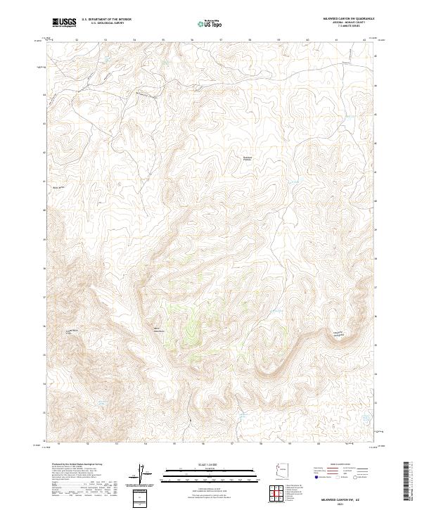Milkweed Canyon SW topographic map thumbnail