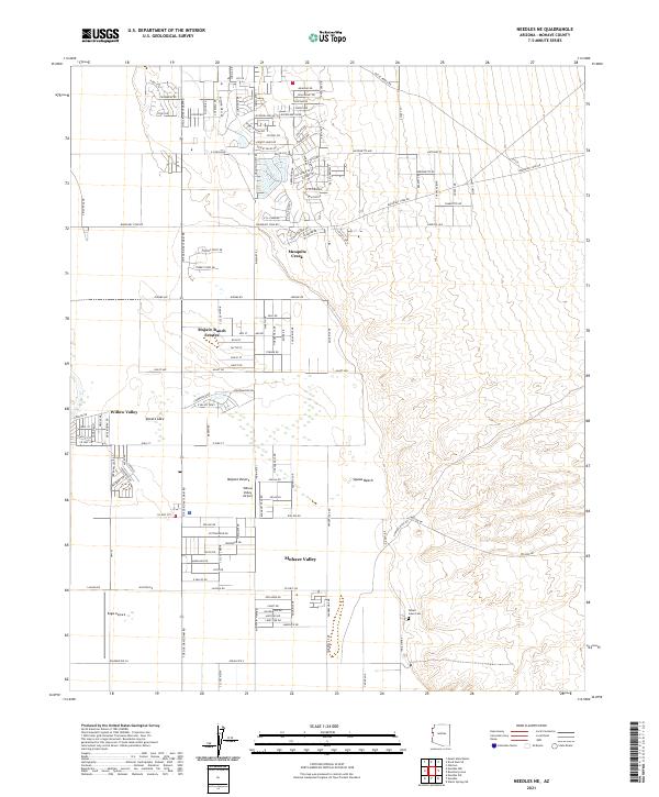 Needles NE 2021 topographic map thumbnail