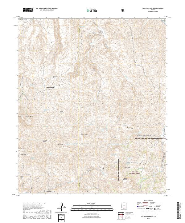 Oak Grove Canyon 2021 topographic map thumbnail