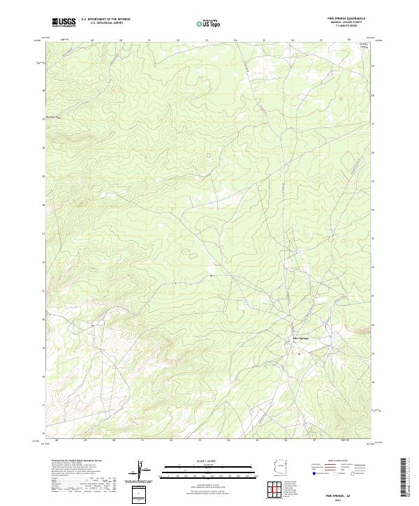 Pine Springs topographic map thumbnail