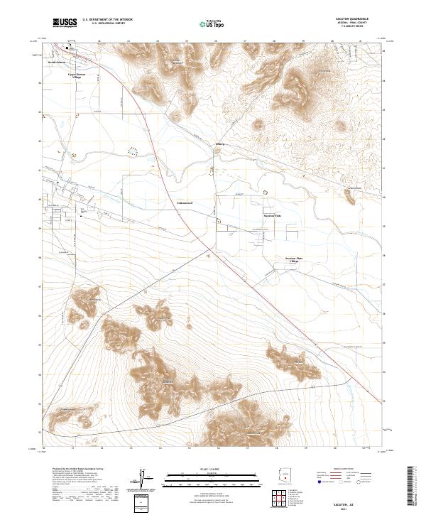 Sacaton topographic map thumbnail