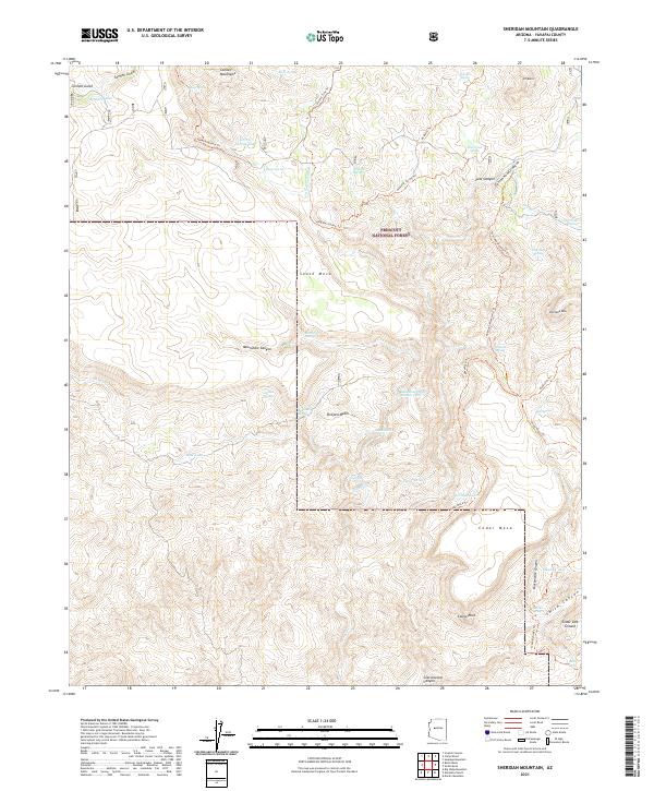 Sheridan Mountain topographic map thumbnail
