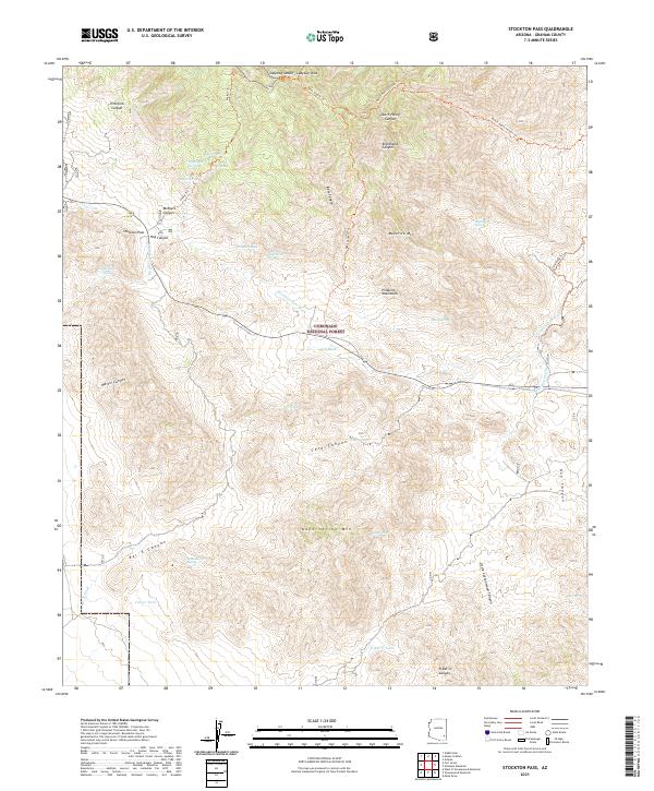 Stockton Pass topographic map thumbnail
