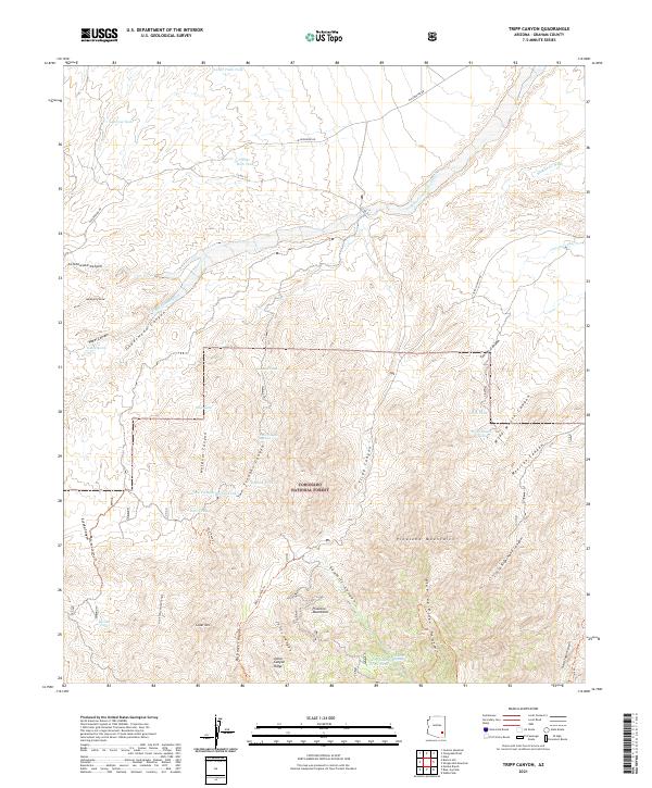 Tripp Canyon topographic map thumbnail