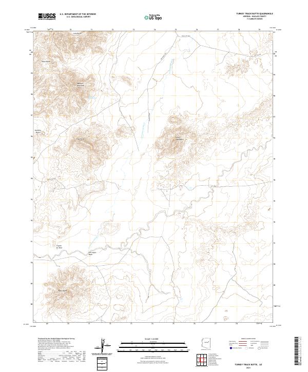 Turkey Track Butte topographic map thumbnail
