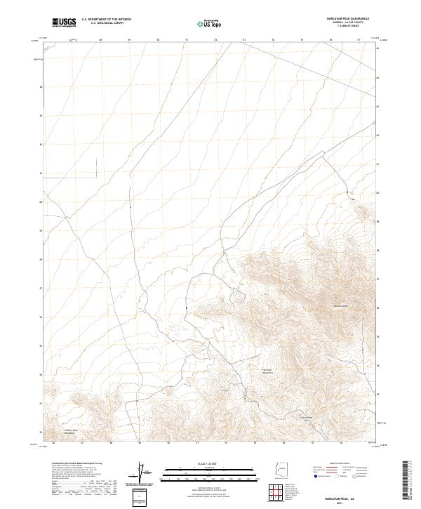 Harcuvar Peak topographic map thumbnail