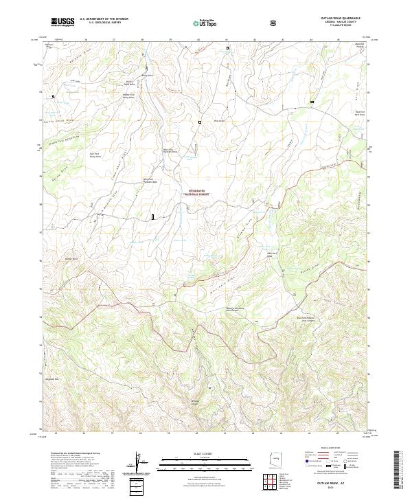 Outlaw Draw topographic map thumbnail