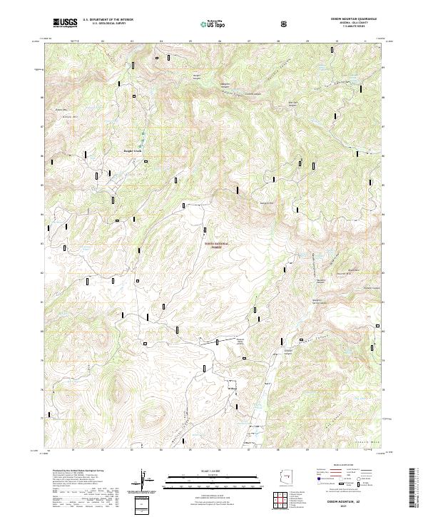 Oxbow Mountain topographic map thumbnail