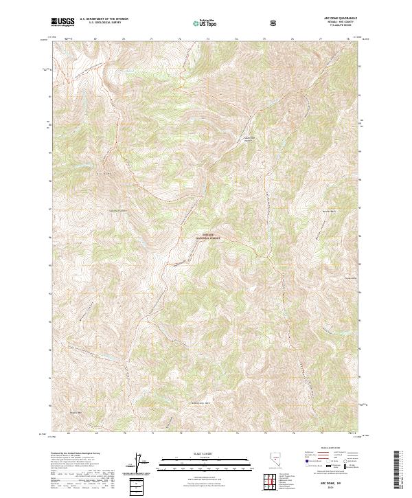 Arc Dome topographic map thumbnail
