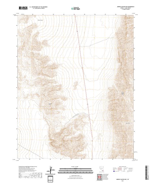 Arrow Canyon NW topographic map thumbnail