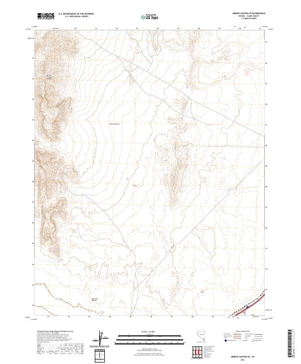 Arrow Canyon SE topographic map thumbnail