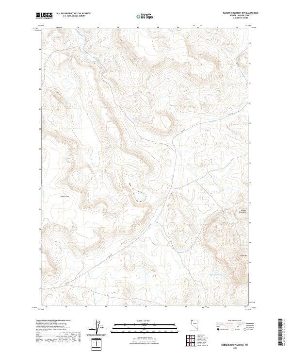 Badger Mountain NW topographic map thumbnail