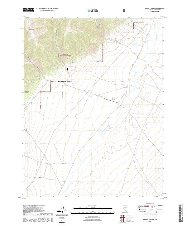 Barrett Canyon topographic map thumbnail