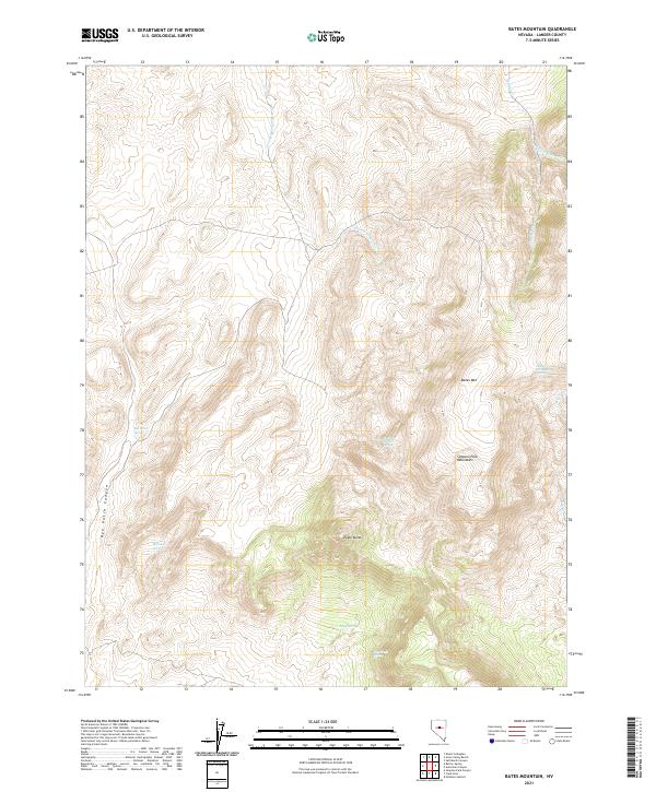 Bates Mountain topographic map thumbnail