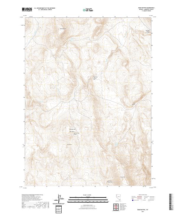 Bear Buttes topographic map thumbnail