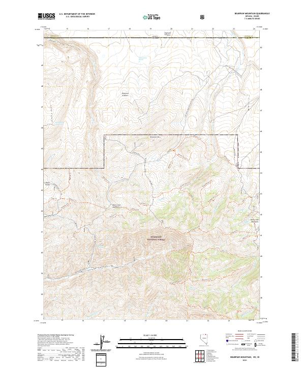 Bearpaw Mountain topographic map thumbnail