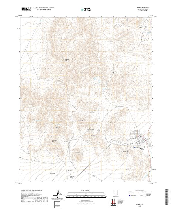 Beatty topographic map thumbnail