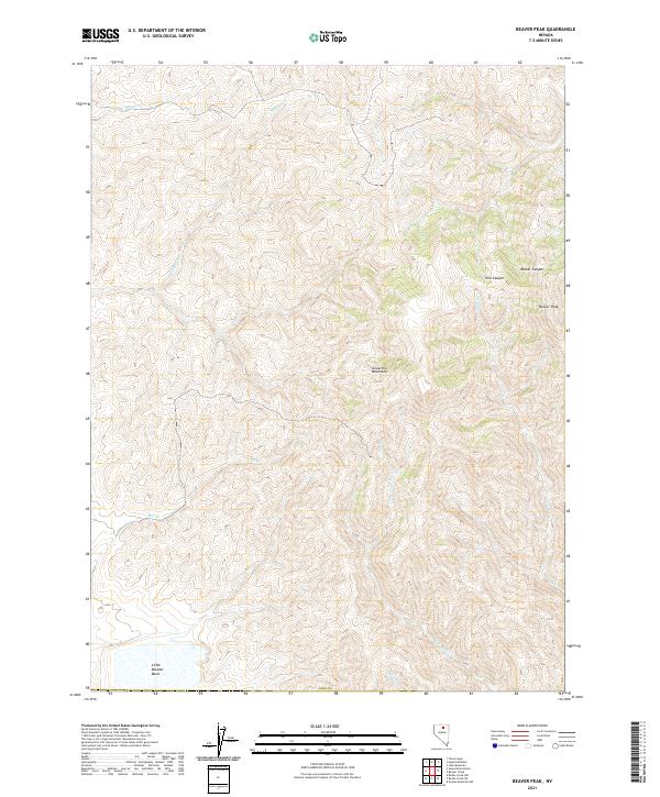 Beaver Peak 2021 topographic map thumbnail