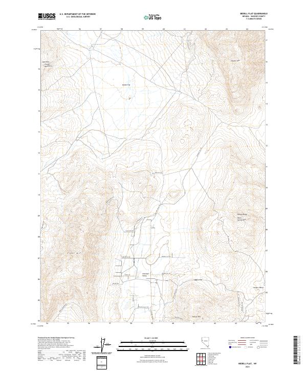 Bedell Flat 2021 topographic map thumbnail