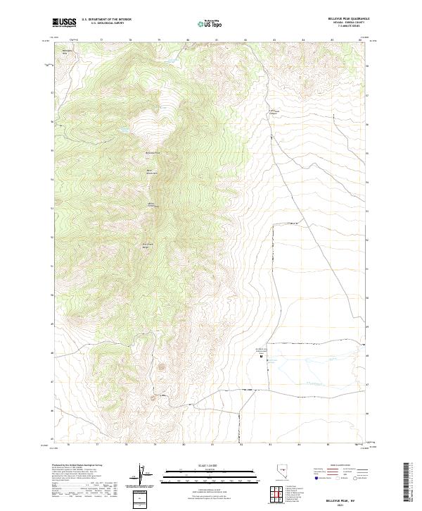 Bellevue Peak topographic map thumbnail
