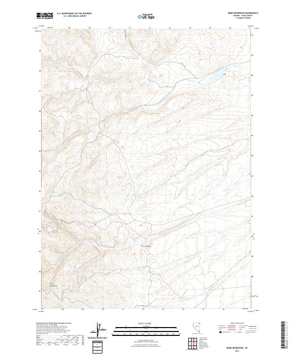Boies Reservoir topographic map thumbnail