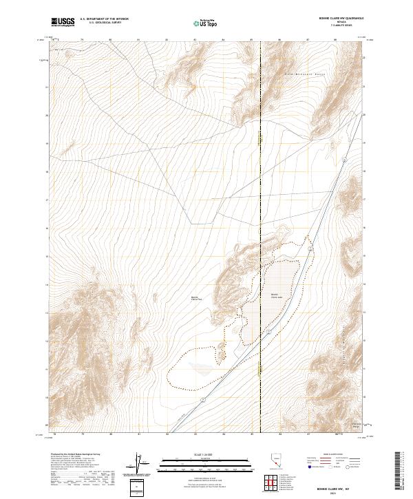Bonnie Claire NW topographic map thumbnail