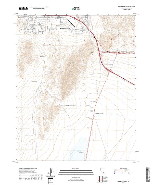 Boulder City NW topographic map thumbnail