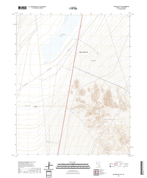 Boulder City SW topographic map thumbnail
