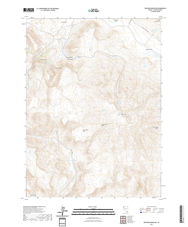 Boulder Mountain topographic map thumbnail