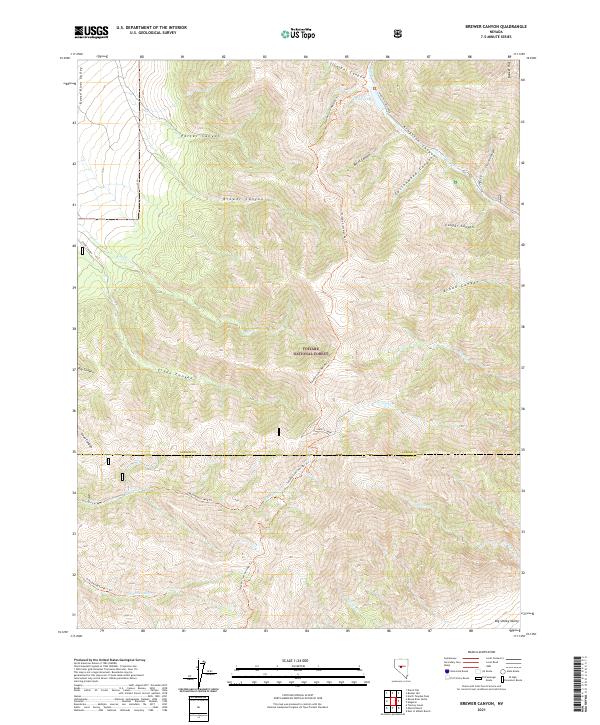 Brewer Canyon topographic map thumbnail